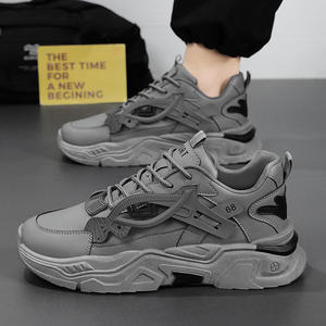 Zapatillas de running informales de moda para mujer y hombre, calzado de skate de cuero transpirable y robusto, zapatillas juveniles de moda que aumentan la altura - Product Image 3