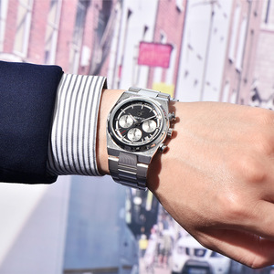 Benyar Men's Quartz Watch Stainless Steel Band Chronograph Luminous <b>Calendar</b> Date 30M Waterproof BY-5204 - Product Image 3