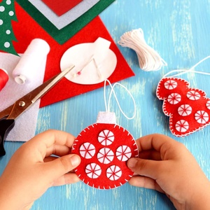 Tela de fieltro suave de 1 mm de espesor, hojas de fieltro de color rojo, verde y blanco de <span class=keywords><strong>Navidad</strong></span> para vacaciones, manualidades DIY, arte de costura, decoración de <span class=keywords><strong>Navidad</strong></span> - Product Image 6