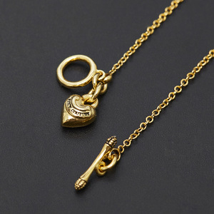 Mini Collana con Ciondolo a Cuore Dorato con <span class=keywords><strong>Alfabeto</strong></span>, Chiusura a T, Gioiello con Charm d'Amore per Donne - Product Image 4