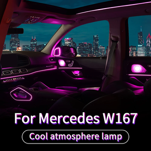 Tam Set X167 LED Ortam Işığı 64 Renk Döner Tweeter Işıklı Türbin Havalandırma Araç Kapı Hoparlör Kapağı 12V Mercedes-Benz - Product Image 2