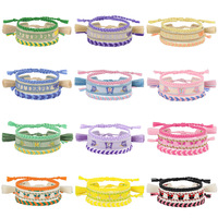 Bracelet en corde à main personnalisé brodé à la main Flow Soda Accessoire de bracelets d'enveloppement à la mode simple