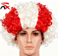 Perruque Afro pour supporters de sport, idéale pour les matchs de football, les défilés de carnaval, les fêtes d'Halloween, les cosplay et comme accessoire photo. Vente en gros.
