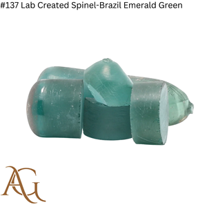 Espinela Cultivada en Laboratorio # 137 Esferas de Espinela Sintética Creada en Laboratorio, Verde Esmeralda Brasileño, Azul, en Bruto, Simulada por Fusión de Llama - Product Image 5