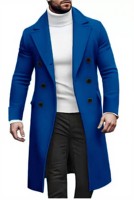 Nouveau Manteau Long en Laine pour Homme 2025 – Col Revers, Couleur Unie, Épais et Chaud, Style Décontracté et Habillé