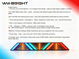 Lámpara de Escenario <span class=keywords><strong>Portman</strong></span> S-Tribe con Atenuación, Bombilla LED E27 Retro Ámbar, Base Cromada, Cuerpo de Hierro Decorativo para Bodas, Control DMX512 - Product Image 3