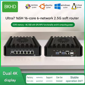 BKHD Core Ultra 7 165H มินิพีซีอุตสาหกรรม 6 พอร์ต LAN 2.5G  DDR5 Intel I226V อุปกรณ์เครือข่าย Edge AI - Product Image 1