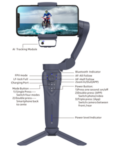 Barato F12 plegable mejor <span class=keywords><strong>3</strong></span> ejes móvil profesional cara y seguimiento de objetos teléfono cardán Pro estabilizador - Product Image 2