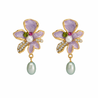 Boucles d'oreilles pendantes en fer pour femmes, style rétro, motif floral, design de niche vintage, tendance chinoise élégante, cadeau, bijoux d'oreille, nouvelle collection 2026