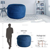 Promotion Großhandel Blau 90x90x55cm Lazy Sofa Riesige weiche Wohnzimmer Boden Sitzsack