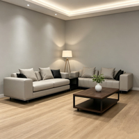 Ensemble de canapé-lit carré en cuir véritable All Match Home, rembourré en éponge, design moderne, facile à coordonner avec n'importe quel style d'intérieur de salon