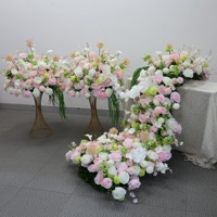 Arrangements floraux de mariage artificiels rose, blanc et vert, ensemble de fleurs en cascade artificielles pour la décoration de table et de fond de mariage