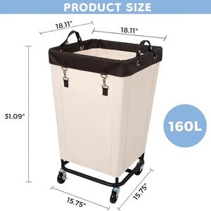 Panier à linge sur roulettes personnalisé avec logo, 70L, pliable, en tissu Oxford, bac de rangement pour la vente en gros - Product Image 3