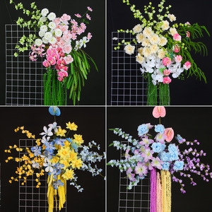 Arreglo Floral Artificial para Decoración de Paredes, Flores de Seda y Plástico, Fondo para Bodas y Fiestas, Decoraciones Colgantes - Product Image 4