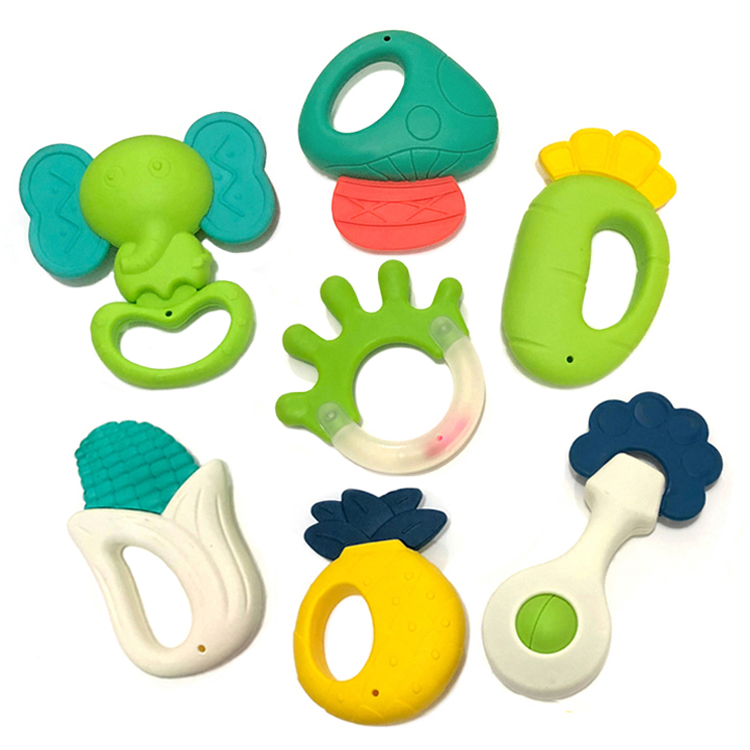 Прорезыватель для зубов для приготовления в воде при высокой температуре, детские игрушки для безопасности, Набор погремушек