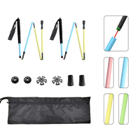 Nouvelle arrivée : bâton de trekking pliable en fibre de carbone avec système de verrouillage rapide et poignée EVA réglable pour la randonnée et le camping