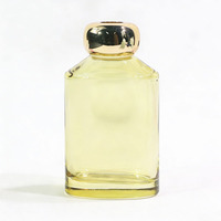 Diffuseur de parfum en verre transparent jaune de luxe 200 ml, bouteille ronde vide, bouteilles d'aromathérapie pour la décoration de la maison