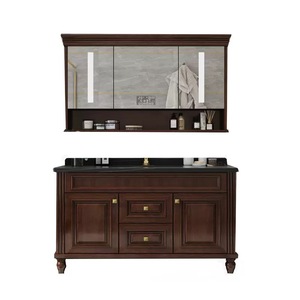 Mobile <span class=keywords><strong>Bagno</strong></span> Impermeabile in Legno Massello, Vanità Autoportante con Lavabo in Ceramica, Arredo <span class=keywords><strong>Bagno</strong></span> - Product Image 5