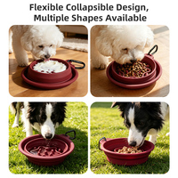 Gamelle pliable en silicone alimentaire pour animaux de compagnie, anti-étouffement, refroidissante et congelable pour chiens, bol de voyage pliable pour aliments
