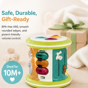 Jouet musical éducatif pour tout-petits, tambour d'activités multifonctionnel, jouet sensoriel pour l'apprentissage <span class=keywords><strong>de</strong></span> <span class=keywords><strong>la</strong></span> coordination œil-<span class=keywords><strong>main</strong></span> - Product Image 2