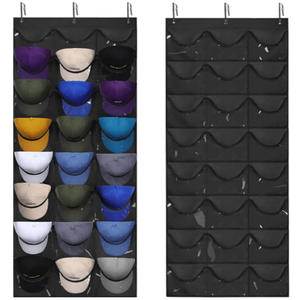 D5142 Sac <span class=keywords><strong>de</strong></span> rangement mural pour porte, poche transparente pour placard, support pour chapeaux <span class=keywords><strong>de</strong></span> sport, organisateur suspendu pour casquettes <span class=keywords><strong>de</strong></span> baseball - Product Image 1