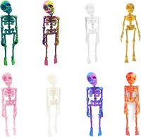 Imanes de nevera con forma de esqueleto, esqueleto magnético impreso en 3D para Halloween, decoraciones de esqueleto móvil impresas en 3D para oficina o casillero