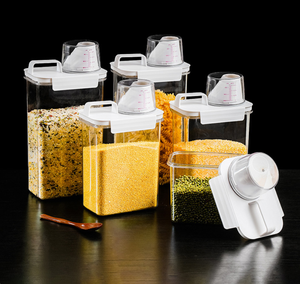 Organizador <span class=keywords><strong>de</strong></span> despensa <span class=keywords><strong>de</strong></span> cocina, contenedor <span class=keywords><strong>de</strong></span> almacenamiento hermético <span class=keywords><strong>de</strong></span> plástico <span class=keywords><strong>de</strong></span> grado alimenticio para cereales, alimentos secos, <span class=keywords><strong>harina</strong></span> <span class=keywords><strong>de</strong></span> trigo, arroz, con <span class=keywords><strong>taza</strong></span> medidora <span class=keywords><strong>de</strong></span> <span class=keywords><strong>gramos</strong></span> - Product Image 4