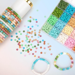 Polymer Clay Spacer Bead Kit DIY Jewelry Making Bracelet Necklace Loose Beads Box 24 Colors Assorted Sizes for Crafting - Product Image 3