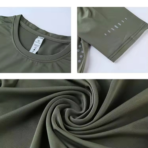 Özel sıkıştırma T <span class=keywords><strong>Shirt</strong></span> eğitim Slim Fit nefes erkek atletik spor düz toptan artı boyutu spor koşu t-<span class=keywords><strong>shirt</strong></span> - Product Image 5