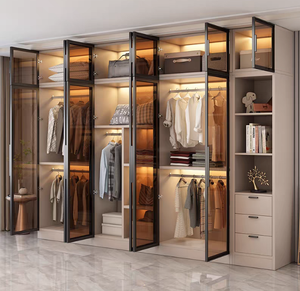 Sang trọng tùy chỉnh vải nội thất tủ gỗ phòng ngủ thiết kế hiện đại amoires tủ quần áo tủ quần áo - Product Image 4