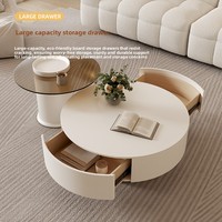 Ensemble de table à thé multifonctionnel de style minimaliste moderne, couleur crème, table basse pour petits salons, meubles de style nordique pour la maison