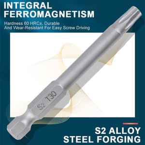 Embouts <span class=keywords><strong>de</strong></span> tournevis <span class=keywords><strong>Torx</strong></span> T5-T40, pointe magnétique, longueur <span class=keywords><strong>50</strong></span>-65 mm, tige hexagonale <span class=keywords><strong>de</strong></span> 6,35 mm, alliage S2, kit industriel DIY - Product Image 3