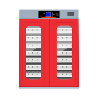 WONEG 1000 Equipo Avícola, Incubadora Automática con Motor para Huevos de Gallina, Modelo EW-1000, 220V, Material PE Rojo