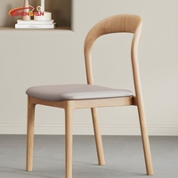 Chaises en bois de frêne de haute qualité, rembourrées, élégantes, style français européen, en cuir PU, pour la maison, le bureau, l'hôtel, chaise de salle à manger en bois massif