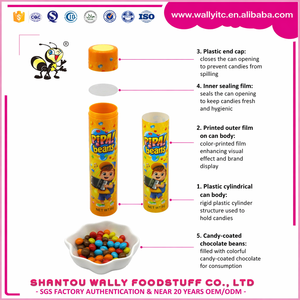 Caramelos de Chocolate con Frijoles PIPA Certificados Halal, Coloridos, Venta al por Mayor Directa de Fábrica, Paquete de Tubo de 8g, Snacks Novedosos para Importadores - Product Image 5