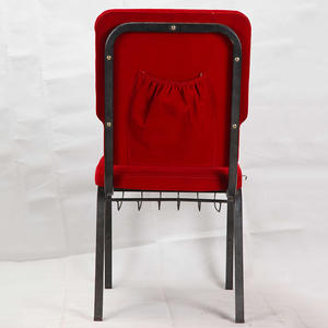 Silla de Iglesia Plegable Desmontable de Lino Rojo con Hebilla de Conexión, Silla para Auditorio y Reuniones - Product Image 5