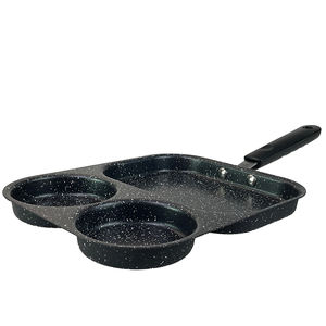 Poêle à petit déjeuner 3 en 1 poêle à hamburger poêle à frire revêtement antiadhésif poêle à frire bakélite avec grain de bois doux - Product Image 1