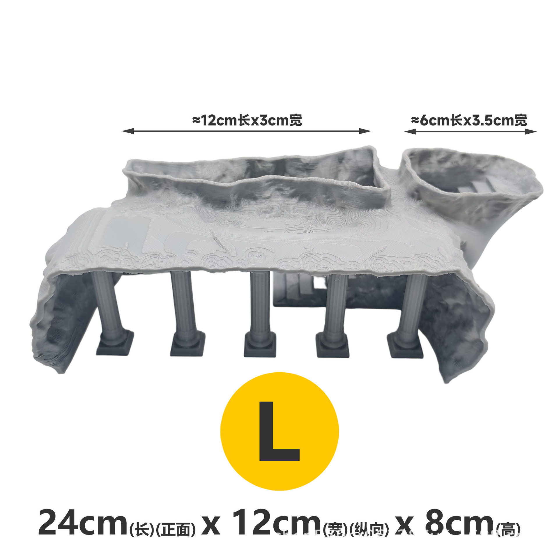 Taglia grande L - Grigio [Lunghezza 24 cm]