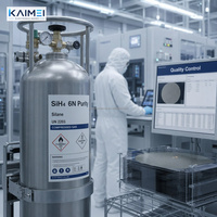 Gas Silano 6N SiH4 Certificado DOT-3AA para Producción de Celdas Solares, Gas Especial de Grado Electrónico, Presión de 150 Bar, 10L/44L/47L, Envase de Acero