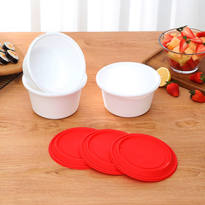 Round Disposable <b>Lunch</b> <b>Box</b> Thickened <b>Plastic</b> With Lid For Camping Takeout Bowl - Product Image 1