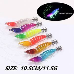 Leurre de pêche japonais à pointe d'encre, imitation <span class=keywords><strong>crevette</strong></span> souple, avec crochet de type buse de soufflage pour <span class=keywords><strong>la</strong></span> pêche en équilibre et au saut, et moustache de dragon lumineuse - Product Image 2