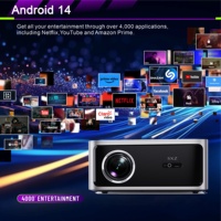 Projecteur intelligent à mise au point automatique X50, système Android 14 le plus récent, 2+32G, LCD 1080P, vidéo 8K, WiFi 5G, 1000 ANSI Lumens
