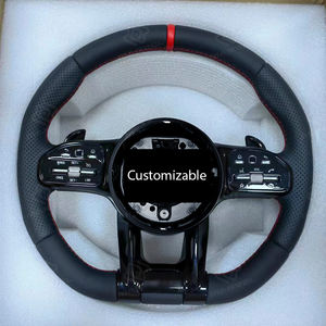 Volante Deportivo de Cuero Mejorado con Marca Roja para <span class=keywords><strong>Mercedes</strong></span>-Benz CLS GLC GLE GLS <span class=keywords><strong>GLA</strong></span> CLA GLK SLC W204 W205 W212 W221 W222 - Product Image 1