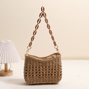 Borsa in Paglia e Vimini di Alta Qualità Intrecciata per Vacanze Estive Borsa da Donna in <span class=keywords><strong>Erba</strong></span> Intrecciata Prodotti Estivi Borsa a Spalla - Product Image 3