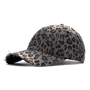 Vintage Leopard Baseball Cap Worn Out Distressed Dad <b>Hat</b> Women Men Sun Sports Cap <b>Hat</b> - Product Image 1