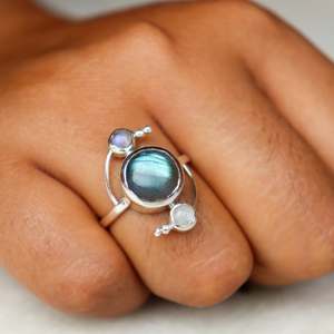 แหวนทัวร์มาลีนสีเหลืองเงิน925แบบแฮนด์เมดแนววินเทจสุดหรูสำหรับงานแต่งงานเทศกาลคริสต์มาสประดับเพชรตัดอย่างยอดเยี่ยม - Product Image 3