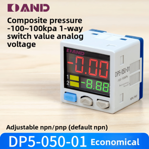 เซ็นเซอร์วัดความดันดิจิตอล Airte รุ่น DP5-050-01 แบบคอมโพสิต -100~100kpa สวิตช์ 1 ทาง แสดงผลแบบอนาล็อก วัดแรงดันอากาศ รับประกัน 1 ปี - Product Image 1