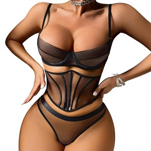 Lingerie Transparan Seksi 2 Potong dengan Korset Pembentuk Tubuh dan Set Bra serta Celana Dalam yang Nyaman untuk Wanita 2026 - Product Image 1