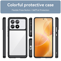 Casing cangkang keras akrilik warna-warni, sarung pelindung belakang ponsel TPU lunak tahan guncangan untuk Mi 13T 13T Pro K70E