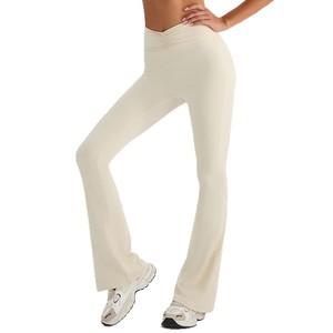 Inwiki Yoga <b>Leggings</b> Spandex Nylon Four Way Stretch High Waist <b>Flared</b> Fitness Pants For Women Spring 2026 - Product Image 3